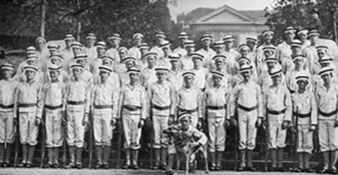 NROTC UC Berkeley, Class of 1930, wearing the unit's first uniforms.